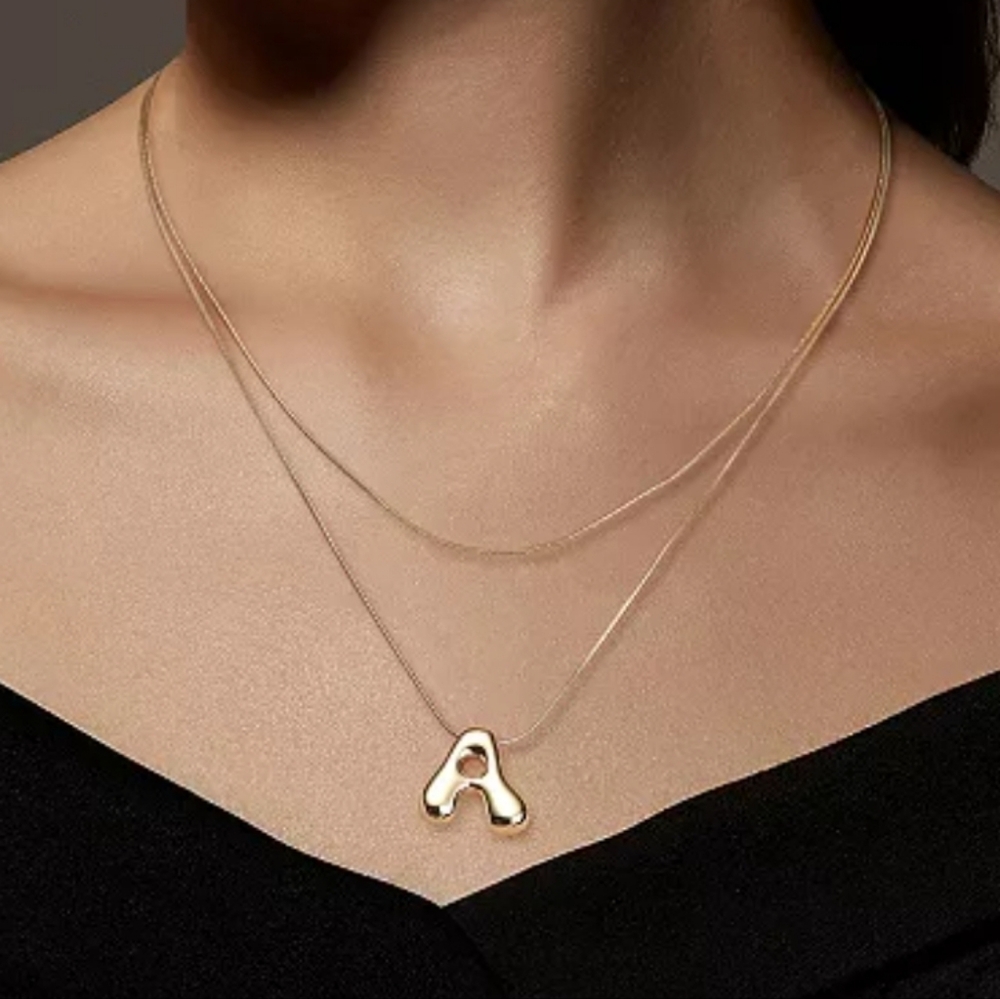 Unwritten x moda Sport Silver Tone Water Resistant Initial "A" Layered Necklace